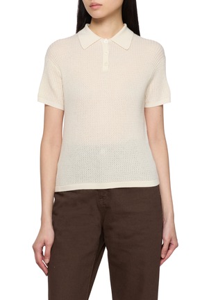Main View - Click To Enlarge - GUEST IN RESIDENCE - Shrunken Cashmere Knit Polo Shirt