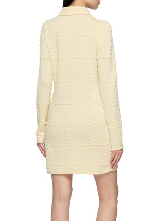 Back View - Click To Enlarge - GUEST IN RESIDENCE - Popcorn Wool Cashmere Polo Mini Dress