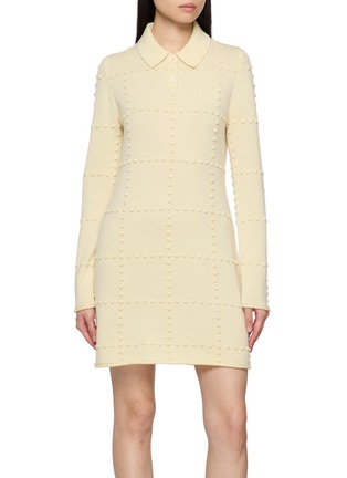 Main View - Click To Enlarge - GUEST IN RESIDENCE - Popcorn Wool Cashmere Polo Mini Dress