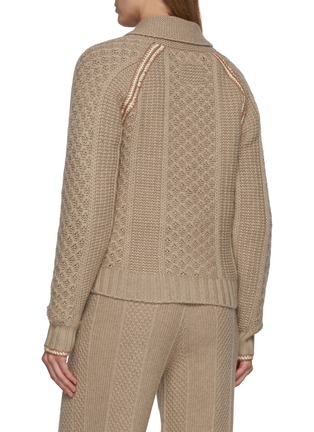Back View - Click To Enlarge - GUEST IN RESIDENCE - Marlowe Wool Cashmere Cable Knit Cardigan