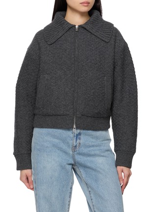 Main View - Click To Enlarge - GUEST IN RESIDENCE - Cross Country Cashmere Wool Knit Bomber Jacket