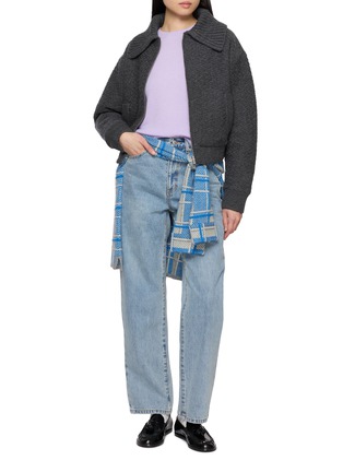 Figure View - Click To Enlarge - GUEST IN RESIDENCE - Cross Country Cashmere Wool Knit Bomber Jacket