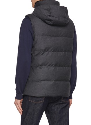 Back View - Click To Enlarge - YVES SALOMON - Mink Fur Collar Wool Silk Puffer Gilet