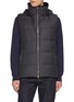 Main View - Click To Enlarge - YVES SALOMON - Mink Fur Collar Wool Silk Puffer Gilet