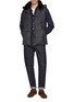 Figure View - Click To Enlarge - YVES SALOMON - Mink Fur Collar Wool Silk Puffer Gilet