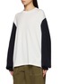 Detail View - Click To Enlarge - FAFAMOON - Layered Knit Sweatshirt Two-Piece Set