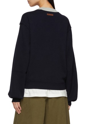 Back View - Click To Enlarge - FAFAMOON - Layered Knit Sweatshirt Two-Piece Set