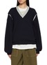 Main View - Click To Enlarge - FAFAMOON - Layered Knit Sweatshirt Two-Piece Set