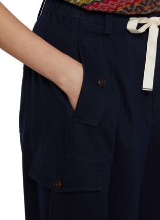  - FAFAMOON - Elasticated Drawstring Waistband Washed Work Pants