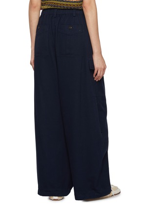 Back View - Click To Enlarge - FAFAMOON - Elasticated Drawstring Waistband Washed Work Pants