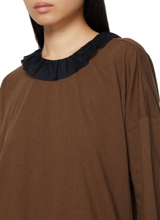  - FAFAMOON - Long Sleeve Ruffle Collar Top
