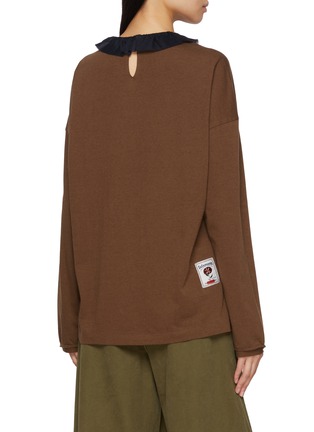 Back View - Click To Enlarge - FAFAMOON - Long Sleeve Ruffle Collar Top