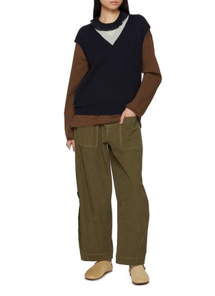 Figure View - Click To Enlarge - FAFAMOON - Long Sleeve Ruffle Collar Top