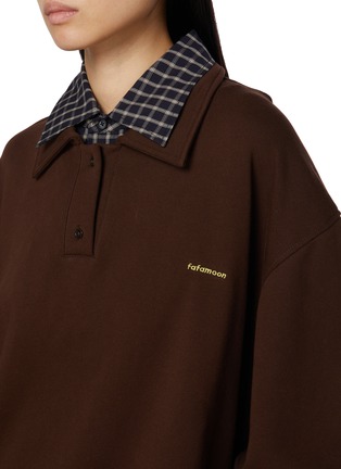  - FAFAMOON - Shirt Layered Two-Piece Hoodie