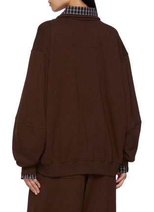 Back View - Click To Enlarge - FAFAMOON - Shirt Layered Two-Piece Hoodie