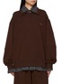 Main View - Click To Enlarge - FAFAMOON - Shirt Layered Two-Piece Hoodie