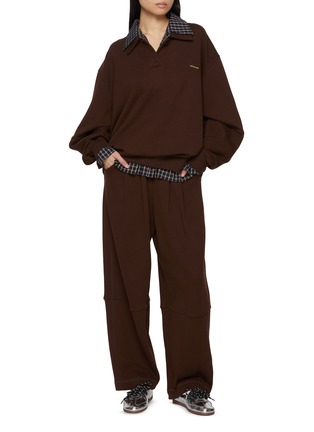 Figure View - Click To Enlarge - FAFAMOON - Shirt Layered Two-Piece Hoodie
