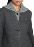  - FAFAMOON - Knit Stand Collar Wide Shoulder Waist Cinched Blazer