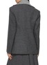 Back View - Click To Enlarge - FAFAMOON - Knit Stand Collar Wide Shoulder Waist Cinched Blazer