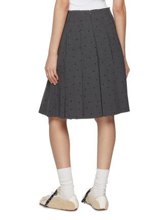 Back View - Click To Enlarge - FAFAMOON - Triangle Contrast Stitch Dotted Pleated Skirt