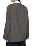 Back View - Click To Enlarge - FAFAMOON - Triangle Stitch Contrast Lapel Wide Shoulder Blazer