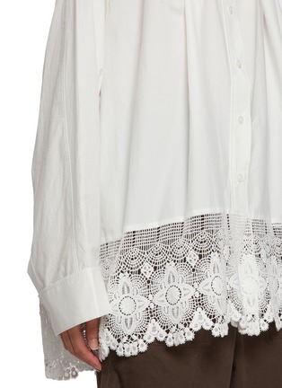  - FAFAMOON - Oversized Lace Hem Shirt
