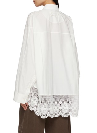 Back View - Click To Enlarge - FAFAMOON - Oversized Lace Hem Shirt