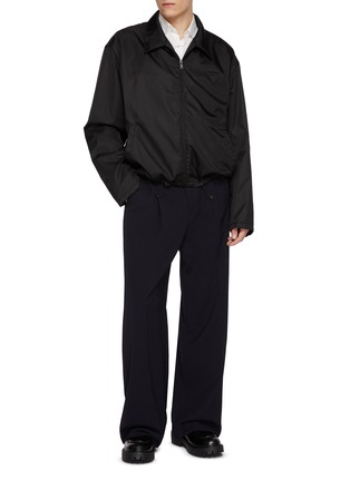 Figure View - Click To Enlarge - PRADA - Triangle Logo Zip Up Shirt Jacket