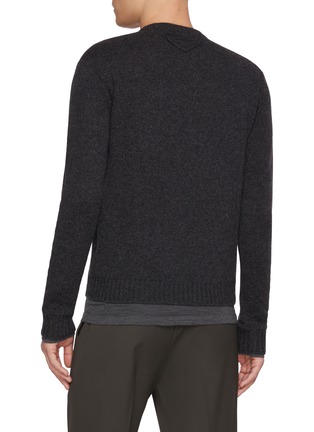 Back View - Click To Enlarge - PRADA - Mock Neck Cashmere Knit Sweater
