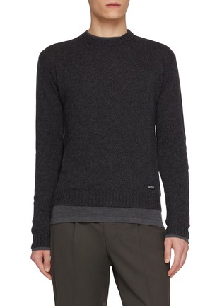 Main View - Click To Enlarge - PRADA - Mock Neck Cashmere Knit Sweater