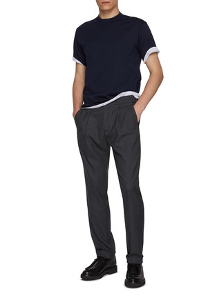 Figure View - Click To Enlarge - PRADA - Reversible Strap Logo Pocket Cotton T-Shirt