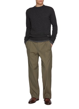 Figure View - Click To Enlarge - PRADA - Single Pleated Straight Leg Pants