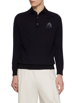 Detail View - Click To Enlarge - BAZ & FRIENDS - x Dreyden Drama Queen Mini Merino Wool Polo Sweater