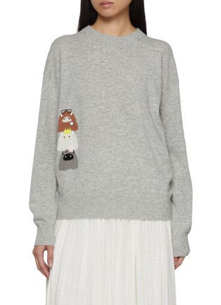 Main View - Click To Enlarge Main View - Click To Enlarge - BAZ & FRIENDS - x Dreyden Mini Monster Crewneck Merino Wool Cashmere Sweater