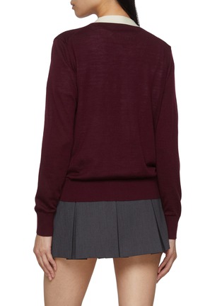 Back View - Click To Enlarge - BAZ & FRIENDS - x Dreyden Overthinker Mini Merino Wool Cashmere Cardigan