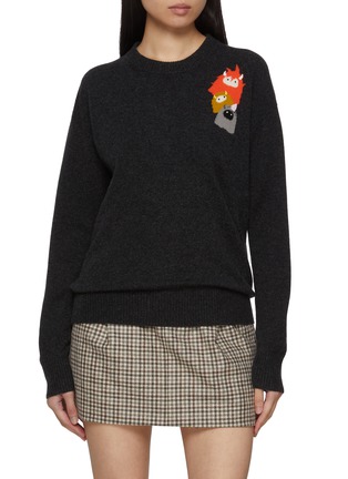 Main View - Click To Enlarge - BAZ & FRIENDS - x Dreyden Mini Monster Crewneck Merino Wool Cashmere Sweater