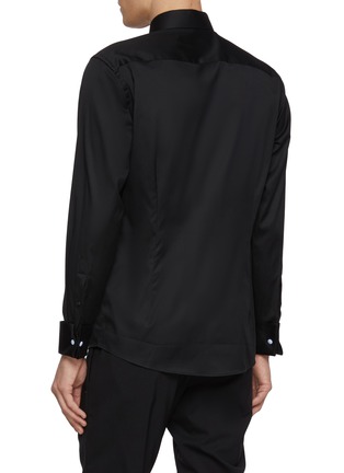 Back View - Click To Enlarge - ETON  - Pleated Bib Front Cotton Shirt