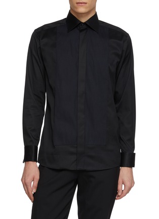 Main View - Click To Enlarge - ETON  - Pleated Bib Front Cotton Shirt