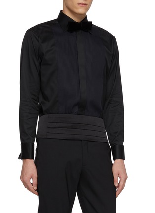 Figure View - Click To Enlarge - ETON  - Pleated Bib Front Cotton Shirt