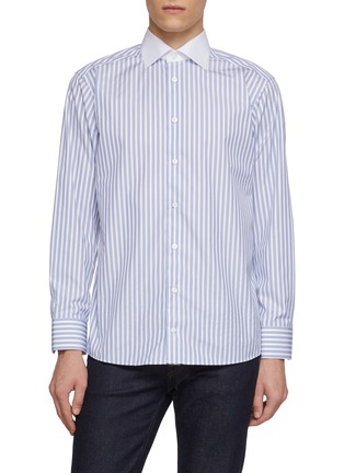 Main View - Click To Enlarge - ETON  - Slim Fit Striped Cotton Shirt