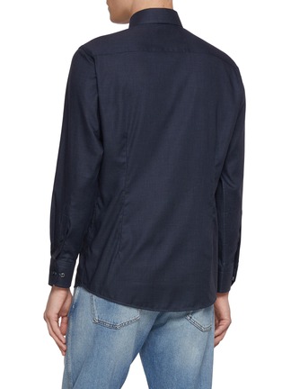 Back View - Click To Enlarge - ETON  - Slim Fit Cutaway Collar Micro Check Shirt