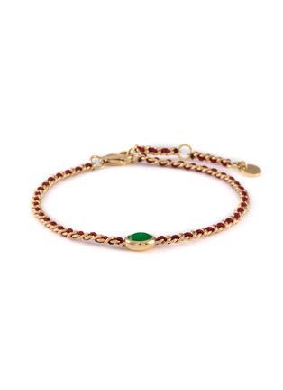 Main View - Click To Enlarge - LC COLLECTION LABEL - 18K Gold Jadeite Thread Bracelet