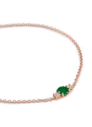 Detail View - Click To Enlarge - LC COLLECTION LABEL - 18K Rose Gold Diamond Cabochon Jadeite Bracelet