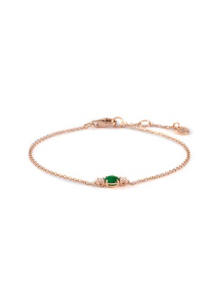 Main View - Click To Enlarge - LC COLLECTION LABEL - 18K Rose Gold Diamond Cabochon Jadeite Bracelet