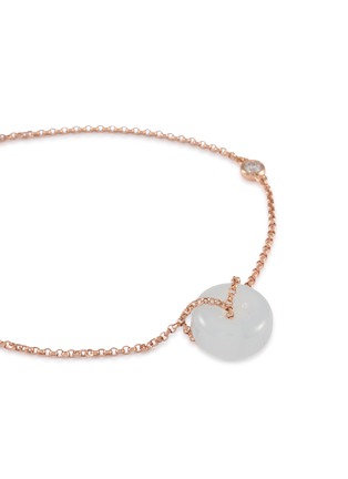 Detail View - Click To Enlarge - LC COLLECTION LABEL - 18K Rose Gold Diamond Jadeite Bracelet