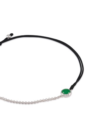Detail View - Click To Enlarge - LC COLLECTION LABEL - 18K White Gold Cabochon Jadeite Thread Bracelet — Medium