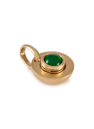 Detail View - Click To Enlarge - LC COLLECTION LABEL - 18K Gold Diamond Cabochon Jadeite Charm