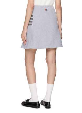 Back View - Click To Enlarge - THOM BROWNE - Pique Four Bar Cotton Skirt