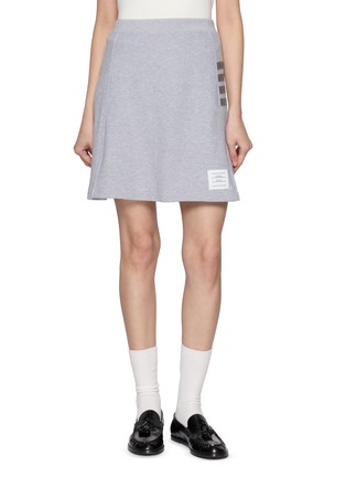 Main View - Click To Enlarge - THOM BROWNE - Pique Four Bar Cotton Skirt
