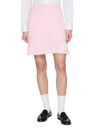 Main View - Click To Enlarge - THOM BROWNE - 4 Bar Box Pleat Cotton Skirt
